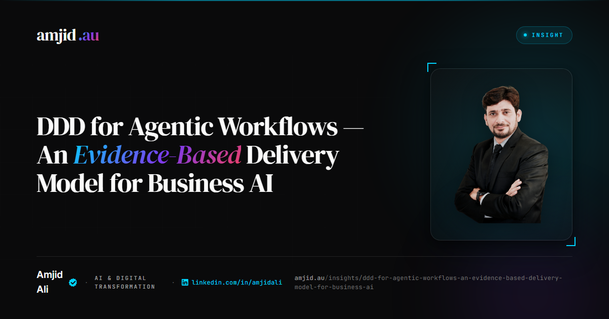 DDD for Agentic Workflows: An Evidence-Based Delivery Model for Business AI, Agentic AI, Delivery